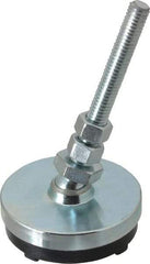 Gibraltar - 3/8-16 Bolt Thread, Studded Pivotal Stud Mount Leveling Pad & Mount - 1,500 Max Lb Capacity, 2-1/2" Base Diam - USA Tool & Supply