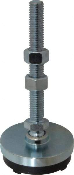 Gibraltar - 1/2-13 Bolt Thread, Studded Pivotal Stud Mount Leveling Pad & Mount - 3,000 Max Lb Capacity, 2-1/2" Base Diam - USA Tool & Supply