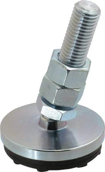 Gibraltar - 3/4-10 Bolt Thread, Studded Pivotal Stud Mount Leveling Pad & Mount - 5,500 Max Lb Capacity, 3" Base Diam - USA Tool & Supply
