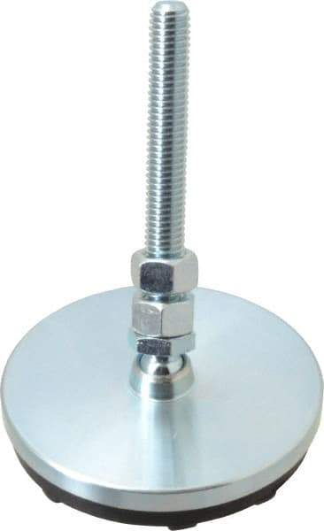 Gibraltar - 1/2-13 Bolt Thread, Studded Pivotal Stud Mount Leveling Pad & Mount - 3,000 Max Lb Capacity, 4" Base Diam - USA Tool & Supply
