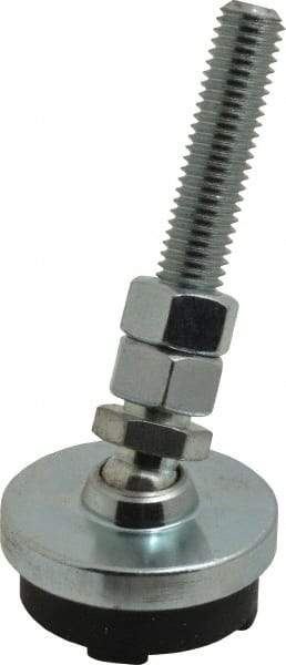Gibraltar - 1/2-13 Bolt Thread, Studded Pivotal Stud Mount Leveling Pad & Mount - 3,500 Max Lb Capacity, 2" Base Diam - USA Tool & Supply