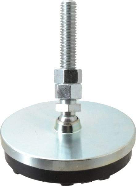 Gibraltar - 1/2-13 Bolt Thread, Studded Pivotal Stud Mount Leveling Pad & Mount - 3,500 Max Lb Capacity, 4" Base Diam - USA Tool & Supply