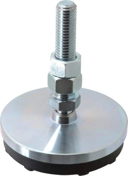 Gibraltar - 5/8-11 Bolt Thread, Studded Pivotal Stud Mount Leveling Pad & Mount - 5,000 Max Lb Capacity, 4" Base Diam - USA Tool & Supply