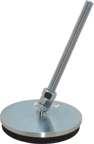 Gibraltar - 5/8-11 Bolt Thread, Studded Pivotal Stud Mount Leveling Pad & Mount - 5,000 Max Lb Capacity, 6" Base Diam - USA Tool & Supply