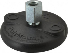 Gibraltar - 5000 Lb Capacity, 1/2-13 Thread, 1-5/8" OAL, Steel Stud, Tapped Pivotal Socket Mount Leveling Mount - Material Grade 1214, 3" Base Diam, Glass Filled Nylon Pad - USA Tool & Supply
