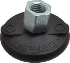Gibraltar - 5000 Lb Capacity, 3/4-10 Thread, 1-5/8" OAL, Steel Stud, Tapped Pivotal Socket Mount Leveling Mount - Material Grade 1214, 3" Base Diam, Elastomer Pad - USA Tool & Supply