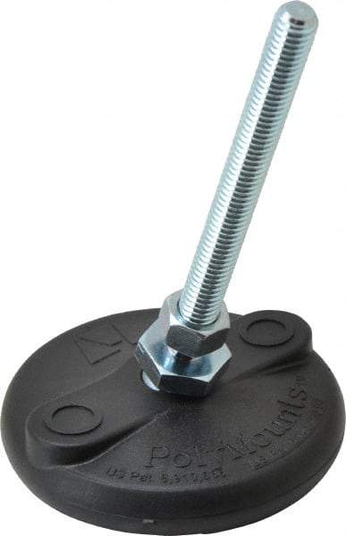 Gibraltar - 3/8-16 Bolt Thread, Studded Pivotal Stud Mount Leveling Pad & Mount - 5,000 Max Lb Capacity, 3" Base Diam - USA Tool & Supply