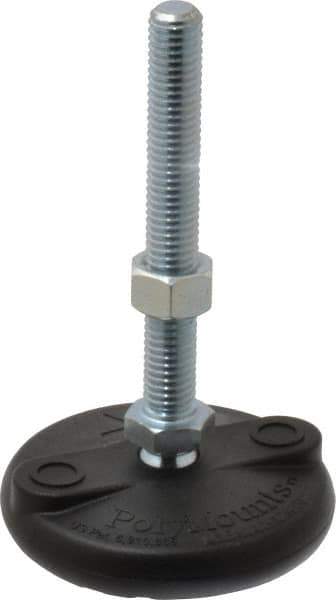 Gibraltar - 1/2-13 Bolt Thread, Studded Pivotal Stud Mount Leveling Pad & Mount - 5,000 Max Lb Capacity, 3" Base Diam - USA Tool & Supply
