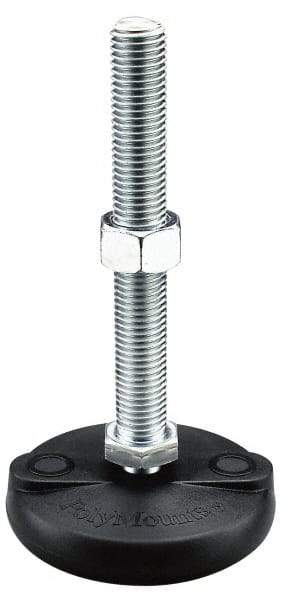 Gibraltar - 3/4-10 Bolt Thread, Studded Pivotal Stud Mount Leveling Pad & Mount - 10,000 Max Lb Capacity, 5" Base Diam - USA Tool & Supply