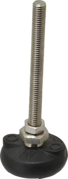 Gibraltar - 3/8-16 Bolt Thread, Studded Pivotal Stud Mount Leveling Pad & Mount - 4,000 Max Lb Capacity, 2" Base Diam - USA Tool & Supply