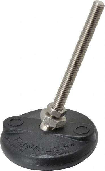 Gibraltar - 3/8-16 Bolt Thread, Studded Pivotal Stud Mount Leveling Pad & Mount - 5,000 Max Lb Capacity, 3" Base Diam - USA Tool & Supply