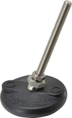 Gibraltar - 3/8-16 Bolt Thread, Studded Pivotal Stud Mount Leveling Pad & Mount - 5,000 Max Lb Capacity, 3" Base Diam - USA Tool & Supply