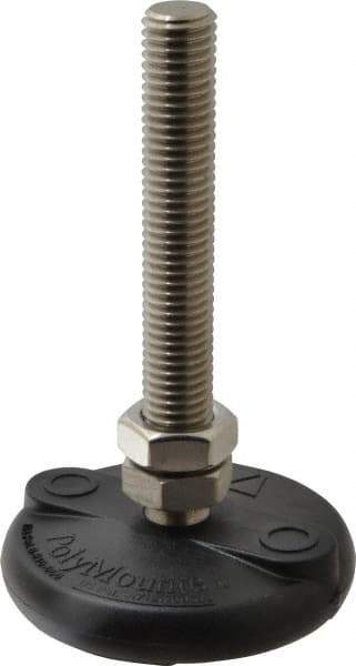 Gibraltar - 5/8-11 Bolt Thread, Studded Pivotal Stud Mount Leveling Pad & Mount - 5,000 Max Lb Capacity, 3" Base Diam - USA Tool & Supply