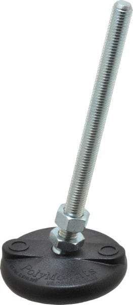 Gibraltar - M12 Bolt Thread, Studded Pivotal Stud Mount Leveling Pad & Mount - 2,270 Kg Capacity, 76mm Base Diam - USA Tool & Supply