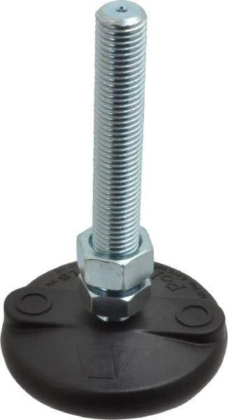 Gibraltar - M16 Bolt Thread, Studded Pivotal Stud Mount Leveling Pad & Mount - 2,270 Kg Capacity, 76mm Base Diam - USA Tool & Supply