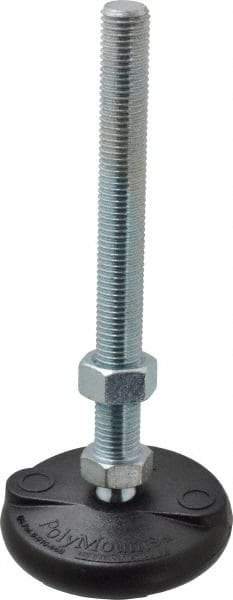 Gibraltar - M16 Bolt Thread, Studded Pivotal Stud Mount Leveling Pad & Mount - 2,270 Kg Capacity, 76mm Base Diam - USA Tool & Supply