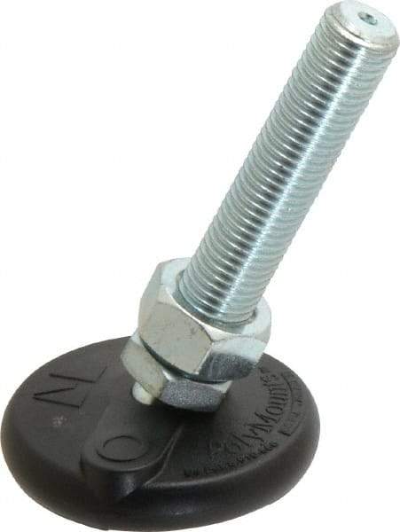 Gibraltar - M20 Bolt Thread, Studded Pivotal Stud Mount Leveling Pad & Mount - 2,270 Kg Capacity, 76mm Base Diam - USA Tool & Supply