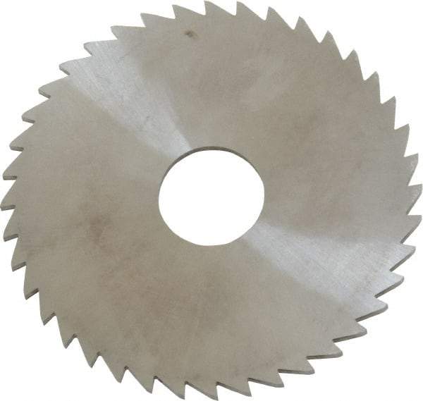 Made in USA - 2" Diam x 1/16" Blade Thickness x 1/2" Arbor Hole Diam, 40 Tooth Slitting and Slotting Saw - Arbor Connection, Right Hand, Uncoated, Solid Carbide, 5° Rake, Concave Ground - USA Tool & Supply