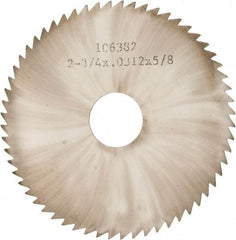 Made in USA - 2-3/4" Diam x 0.0313" Blade Thickness x 5/8" Arbor Hole Diam, 60 Tooth Slitting and Slotting Saw - Arbor Connection, Solid Carbide, Concave Ground - USA Tool & Supply