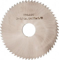 Made in USA - 2-3/4" Diam x 1/16" Blade Thickness x 5/8" Arbor Hole Diam, 60 Tooth Slitting and Slotting Saw - Arbor Connection, Solid Carbide, Concave Ground - USA Tool & Supply