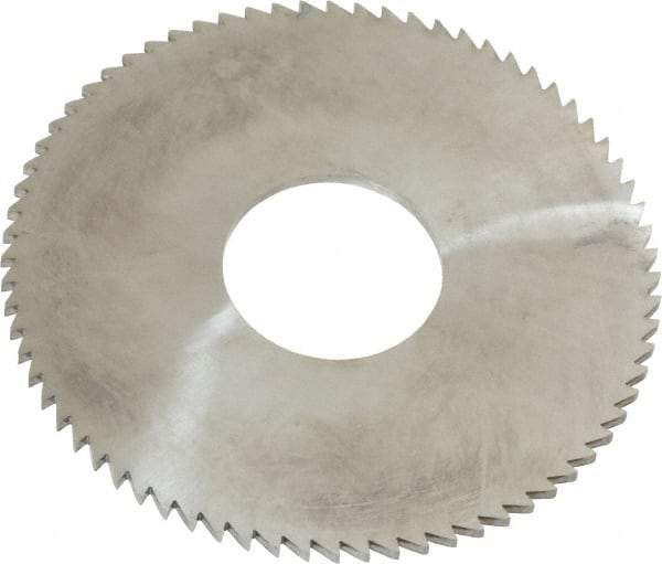 Made in USA - 3" Diam x 0.0781" Blade Thickness x 1" Arbor Hole Diam, 72 Tooth Slitting and Slotting Saw - Arbor Connection, Right Hand, Uncoated, Solid Carbide, 5° Rake, Concave Ground - USA Tool & Supply