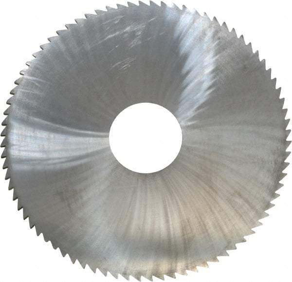 Made in USA - 4" Diam x 0.0938" Blade Thickness x 1" Arbor Hole Diam, 80 Tooth Slitting and Slotting Saw - Arbor Connection, Right Hand, Uncoated, Solid Carbide, 5° Rake, Concave Ground - USA Tool & Supply