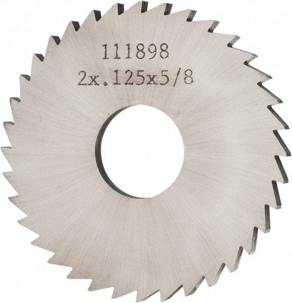 Made in USA - 2" Diam x 1/8" Blade Thickness x 5/8" Arbor Hole Diam, 36 Tooth Slitting and Slotting Saw - Arbor Connection, Solid Carbide, Concave Ground - USA Tool & Supply