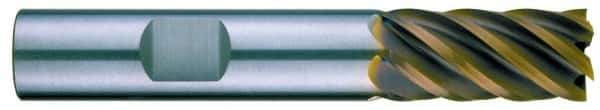 RobbJack - 1", 6 Flute, Single End, Solid Carbide, 0.0120 - 0.0150" Corner Radius End Mill - 5" OAL, 40° Helix, Right Hand Flute, 2-1/2" LOC, Right Hand Cut - USA Tool & Supply