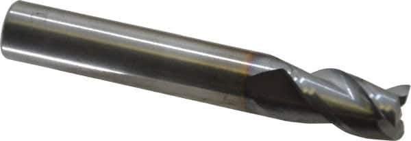 RobbJack - 3/8", 3 Flute, Single End, Solid Carbide, Corner Chamfer End Mill - 2-1/2" OAL, 40° Helix, Right Hand Flute, 5/8" LOC, Right Hand Cut - USA Tool & Supply