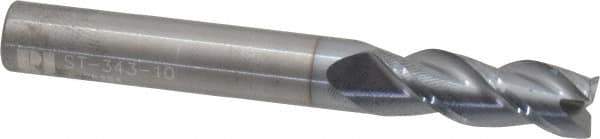 RobbJack - 5/16", 3 Flute, Single End, Solid Carbide, Corner Chamfer End Mill - 2-1/2" OAL, 40° Helix, Right Hand Flute, 13/16" LOC, Right Hand Cut - USA Tool & Supply