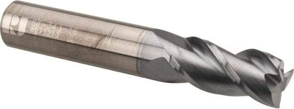 RobbJack - 1/2", 3 Flute, Single End, Solid Carbide, Corner Chamfer End Mill - 3" OAL, 40° Helix, Right Hand Flute, 1" LOC, Right Hand Cut - USA Tool & Supply