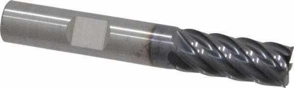 RobbJack - 3/8", 6 Flute, Single End, Solid Carbide, 0.0050 - 0.0070" Corner Radius End Mill - 2-1/2" OAL, 40° Helix, Right Hand Flute, 7/8" LOC, Right Hand Cut - USA Tool & Supply