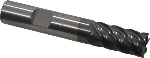 RobbJack - 1/2", 6 Flute, Single End, Solid Carbide, 0.0060 - 0.0090" Corner Radius End Mill - 3" OAL, 40° Helix, Right Hand Flute, 1" LOC, Right Hand Cut - USA Tool & Supply