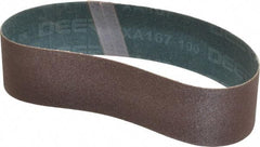 Made in USA - 2" Wide x 18-15/16" OAL, 100 Grit, Aluminum Oxide Abrasive Belt - Aluminum Oxide, Fine, Coated - USA Tool & Supply