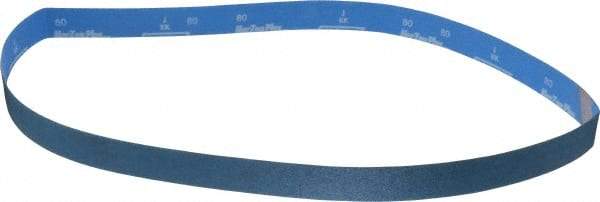 Norton - 1-1/2" Wide x 60" OAL, 80 Grit, Zirconia Alumina Abrasive Belt - Zirconia Alumina, Medium, Coated, X Weighted Cloth Backing, Series R823 - USA Tool & Supply