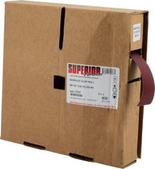 Superior Abrasives - 1-1/2" x 50 Yd 320 Grit Aluminum Oxide Cloth Roll - Extra Fine Grade, J Weighted Backing - USA Tool & Supply
