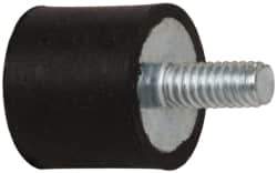 Tech Products - 9.5 Lb Capacity, 8-32 Male, 10-32 Female Plate/Stud Vibration Isolator - 9/16" Diam, 1/2" High - USA Tool & Supply