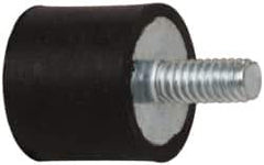 Tech Products - 9.5 Lb Capacity, 8-32 Male, 10-32 Female Plate/Stud Vibration Isolator - 9/16" Diam, 1/2" High - USA Tool & Supply