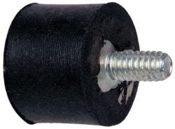 Tech Products - 45 Lb Capacity, 1/4-20 Plate/Stud Vibration Isolator - 1" Diam, 3/4" High - USA Tool & Supply