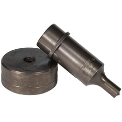 Ironworker Punch & Die Sets; Set Type: Punch & Die; Shape: Round; Punch/Die Shape: Round; Die Length: 2 in; Die Width: 9/16 in; Die Diameter: 9/16 in; Punch Length: 3.31 in; Punch Width: 1 in; Punch Diameter: 1 in; Number Of Pieces: 1; Punch Width/Diamete