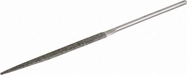 Grobet - 5-1/2" OAL Fine Half Round Needle Diamond File - 2-1/2 LOC, 126 Grit - USA Tool & Supply