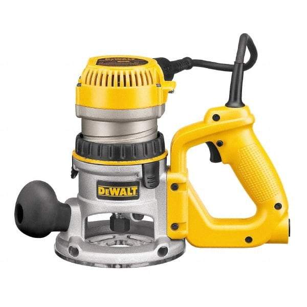 DeWALT - 8,000 to 24,000 RPM, 2.25 HP, 12 Amp, D-Handle Electric Router - 1/4 and 1/2 Inch Collet - USA Tool & Supply