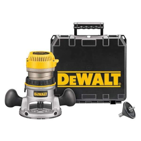 DeWALT - 1.75 hp, 24,500 RPM, Fixed Base Router Kit - 11 Amps, 1/4 and 1/2 Inch Collet - USA Tool & Supply