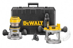 DeWALT - 2.25 hp, 8,000 to 24,000 RPM, Fixed Plunge Combination Router Kit - 12 Amps, 1/4 and 1/2 Inch Collet - USA Tool & Supply