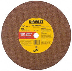 DeWALT - 12" Aluminum Oxide Cutoff Wheel - 7/64" Thick, 1" Arbor, 5,000 Max RPM, Use with Stationary Tools - USA Tool & Supply