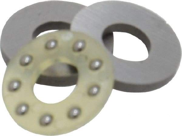 Boston Gear - 3/16" Inside x 7/16" Outside Diam, 3/16" Thick, Alloy Steel Ball Thrust Bearing - USA Tool & Supply