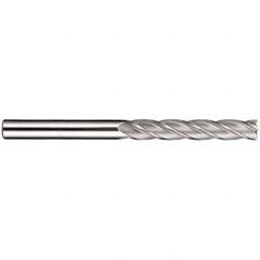 SGS - 1", 3" LOC, 1" Shank Diam, 6" OAL, 4 Flute, Solid Carbide Square End Mill - Single End, TiN Finish, Spiral Flute, 30° Helix, Centercutting, Right Hand Cut, Right Hand Flute, Series 1EL - USA Tool & Supply