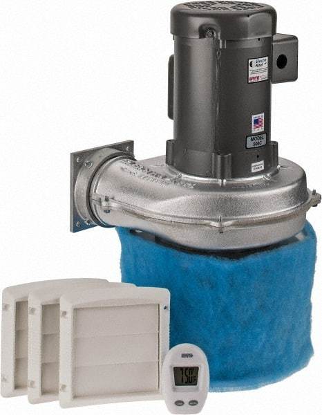 Electra-Kool - 1 Phase, 6/3.7 to 3 Amp, 455 CFM, 3,450 RPM, 200 Cubic Ft. Filtered Enclosure Blower - 2 Inch Inside Width - USA Tool & Supply