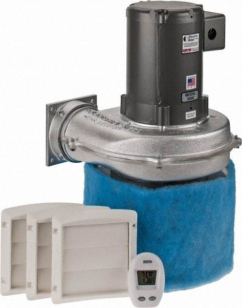 Electra-Kool - 3 Phase, 1.6 to 1.4/0.7 Amp, 455 CFM, 3,450 RPM, 200 Cubic Ft. Filtered Enclosure Blower - 4 Inch Inside Width - USA Tool & Supply