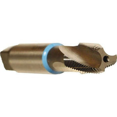 Emuge - 1/16-27 NPT, 15° Helix, 3 Flutes, Bright Finish, Cobalt, Spiral Flute Pipe Tap - Right Hand Flute, 0.69" Thread Length, 0.234" Square Size, Series KEG - USA Tool & Supply